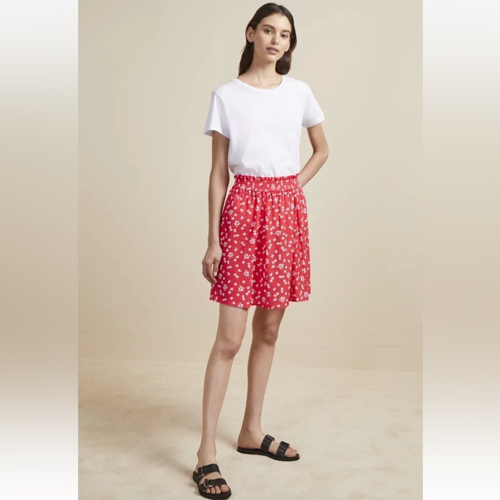 NEW French Connection Floral Mini Skirt Azalea Print Elastic Waist M
